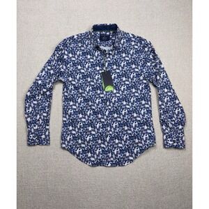 Society of Threads men's regular fit button up dress shirt size small / S Blue